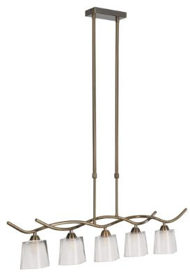 Eseo Pendelleuchte 382060613 – hängeleuchtensystem (Hartschale, Bronze, Weiß, Weiß, Glas, Metall, Glas, Schlafzimmer, Wohnzimmer)