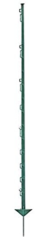 Göbel Weidezaunpfahl PP Copo GF Kunststoffpfahl 105cm 7 Bandösen 3 Seilösen mit Stahlnagel grün 10 St.