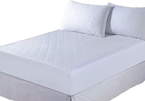 Papa Jones Ltd Quality 4ft 6 Double Fitted Quilted Mattress Protector, White Bed Cover, Waterproof Mattress Protector, Ultra Soft and Breathable Mattress, Machine Washable