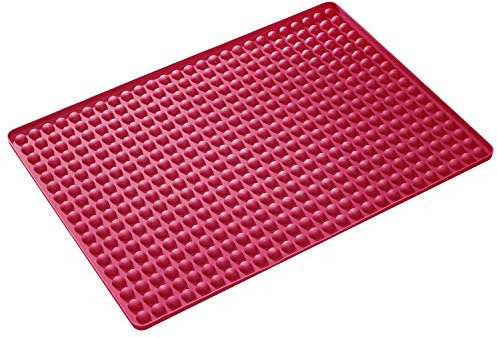 Westmark Brat- und Backmatte, Für fettarme Zubereitung, 28 x 40 cm, Silikon, Crispy, Rot, 30112260
