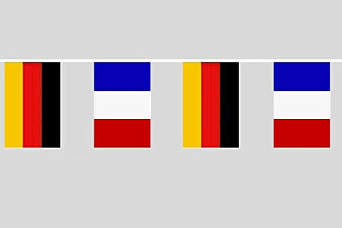 U24 Flaggenkette Deutschland - Frankreich 10,40 m Fahne Flagge Fahnenkette Freundschaft