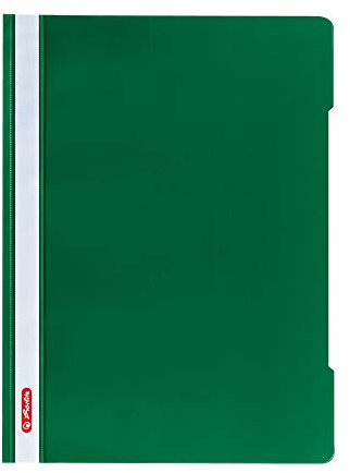 Herlitz Schnellhefter A4 - Quality, Polypropylen-Folie, Glasklar mit Beschriftungsstreifen, grün 1 Stück