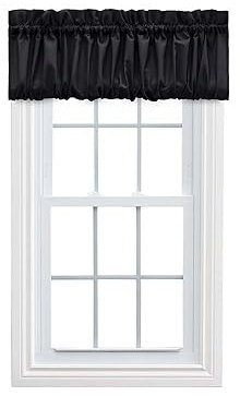 Ellis Curtain 1 Ballonvolant, Textile, Schwarz, W 15 x L 60 (1 Panels)