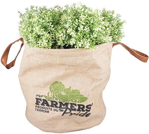 Esschert Design Farmers' Pride Pflanztasche L aus Jute, PE und PU, 40,0 x 40,0 x 39,0 cm