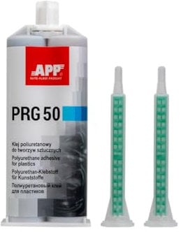 APP PRG 50 – Colla bicomponente per plastica a base di poliuretano | Ripara, riempie, incolla | Asciugatura rapida | Compatibile con metallo, acciaio, alluminio e vetro | Colore nero | 2 x 25 ml