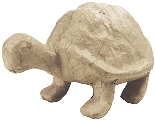 Décopatch SA122O Träger S aus Pappmaché, Schildkröte, 16 x 9,5 x 10 cm, neues Design, zum Verzieren, Kartonbraun