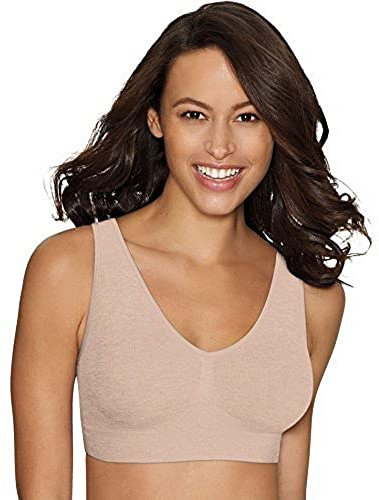 Hanes Womens Wireless Bra, Full-Coverage Pullover Stretch-Knit Bra, Smoothing T-Shirt Bra, Nude, XL