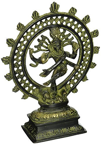 Ethnic Messing Figur der Lord Natraj, religiöse Idol, Messing Statue, tanzende Shiva, wertvollen Sammlerstück, Handarbeit Home Dekorative (20,3 cm grün)