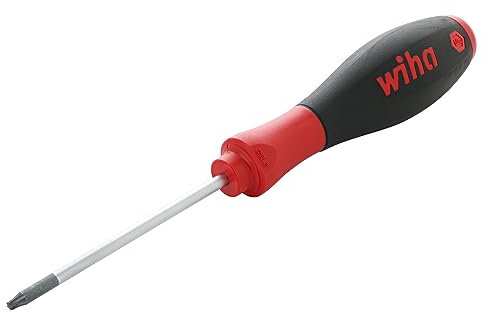 Wiha Schraubendreher SoftFinish® TORX® mit Rundklinge (01291) T15 x 80 mm ergonomischer Griff für kraftvolles Drehen, Allrounder für Industrie und Handwerk