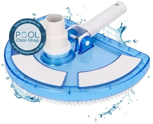 Duraol Bodensauger Pool Halbmond I 24cm I Hochwertige Pool Reinigungsbürste für 32 & 38mm Schlauch I Poolreiniger mit Bürsten I Handlicher Bodensauger zur optimalen Pool Reinigung