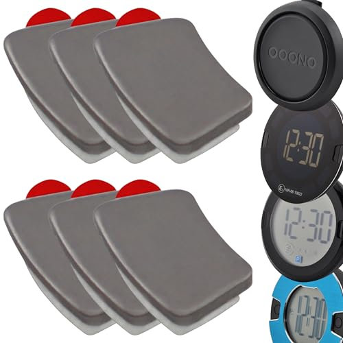 6 Ersatz Metallplättchen mit Klebepad für OOONO CO-Driver NO2, P-DISC NO1 und NO2 Auto elektronische Parkscheibe Blitzerwarner Halterung Ersatzteile Parkuhr Magnet selbstklebend neues Modell