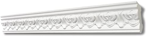 Decosa Stuckleiste G1 Gabriella - Deckenleiste in Weiß - 10 Leisten à 2 m Länge = 20 m - Zierleiste aus Styropor 50 x 50 mm - Für Decke oder Wand