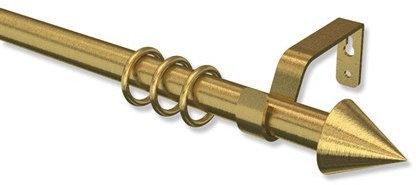 Interdeco ausziehbare Gardinenstange in Messing-Antik 19/16 mm Ø Nova Cone (Kegel), 120-230 cm