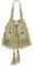 Caspar TL677 Damen Wildleder Fransen Tasche/Beutel, Farbe:beige