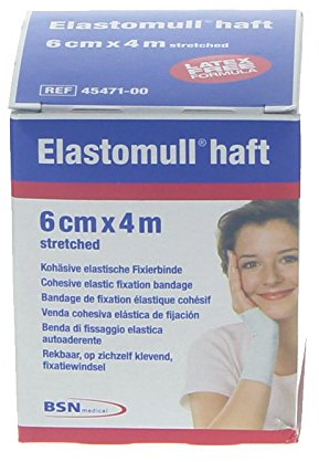Elastomull haft, kohäsive elastische Fixierbinde, 4m gedehnt, 6 cm, | 1 Binde