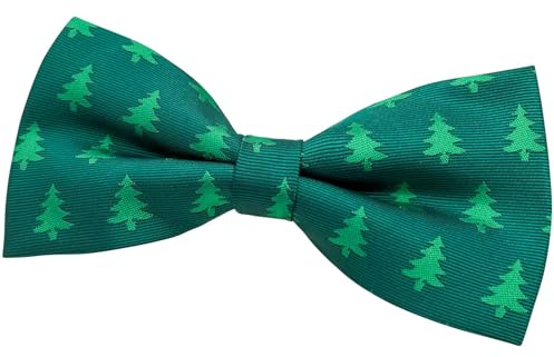Retreez Herren Gewebte vorgebundene Weihnachten Fliege Weihnachtsbaum-Muster 13 cm - grün,