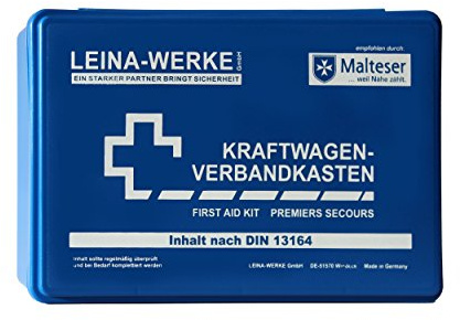Leina-Werke 10001 KFZ-Verbandkasten Standard, Blau/Weiß