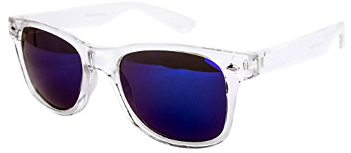 Ciffre Sonnenbrille Nerdbrille Nerd Retro Look Brille Pilotenbrille Vintage Look - ca. 80 verschiedene Modelle Weiß Transparent Blau