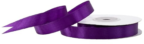 Satinband 12mm x 25m Rolle - FARBAUSWAHL in 3/6/12/18/25/38/50/75/100mm - farbecht & waschbar - Schleifenband für Hochzeit - Geschenkband zum Verpacken Dekorieren Basteln - Lila 465