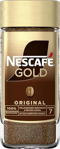 NESCAFÉ GOLD Original, löslicher Bohnenkaffee, Instant-Kaffee aus erlesenen Kaffeebohnen, koffeinhaltig, 1er Pack (1x100g)