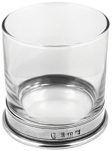 English Pewter Company Whiskyglas mit Zinnbasis, altmodisches schweres Design [VG005]