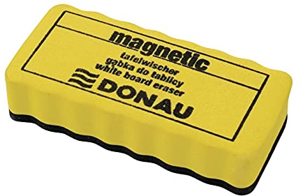 DONAU 7638001PL-99 Whiteboard Sponge, Yellow, Magnetic Wiper Board Sponge, Blackboard Eraser, 106 x 52 x 20 mm, Cleans Scratch-Free and Dries Effectively, for Flipchart, Memo Board, Magnetic Board
