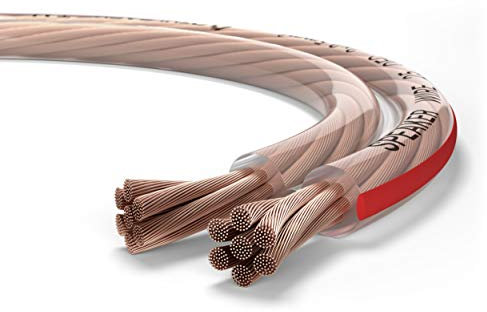 Oehlbach Speaker Wire SP-25 - Stereo HI-FI Lautsprecherkabel, Boxenkabel mit OFC (sauerstofffreies Kupfer) 2x2,5 mm² Mini Spule Lautsprecher Kabel - Glasklar 30 Meter