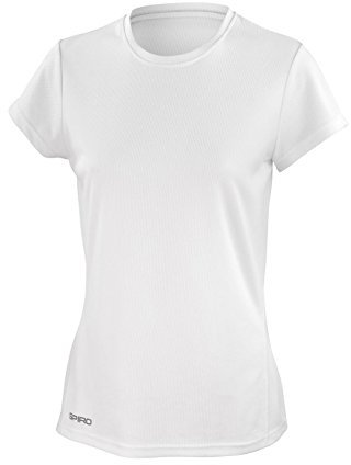 Spiro Damen Quick Dry Super Soft Short Sleeve T-Shirt, weiß, Größe L