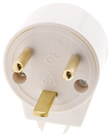 Zenitech - Enchufe macho acodado 20A 2 P+T Blanco