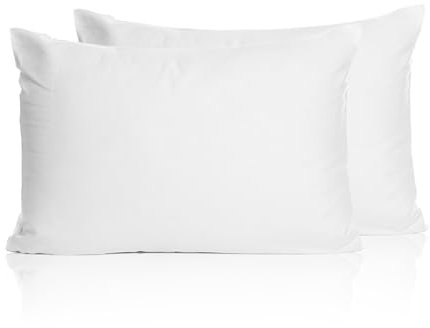 Rohi Cotton Blend Pillowcases 2 Pack - Easy Iron Bed Pillow Cover Pack of 2 - Cool and Comfortable Pillowcase (Pillowcases, 50 x 75 cm, White)