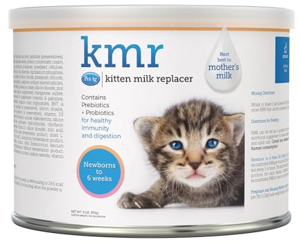 PetAg KMR Kitten Milk Replacer Powder - 6 oz - Powdered Kitten Formula with Prebiotics, Probiotics & Vitamins for Kittens Newborn to Six Weeks Old - Easy to Digest