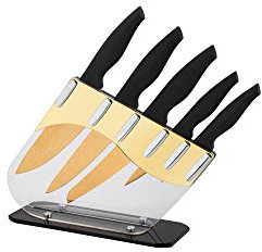 Royalty Line RL de dm6gst 6 Piezas Damascus Juegos de Cuchillos con Soporte