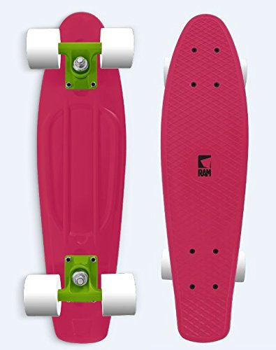 RAM Old School Mini Cruiser Skateboard - 55.88 cm (drachenfruchtpink)
