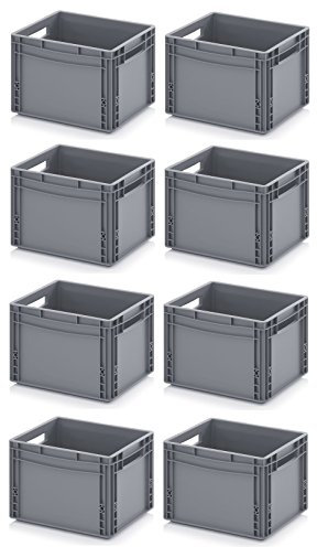 Auer Packaging 8x Eurobehälter 40 x 30 x 27 inkl. gratis Zollstock * 8er Set