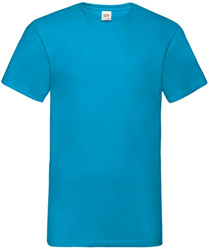 Fruit of the Loom Gents’ Valueweight V-Neck T-shirt - Turquoise - XX-Large