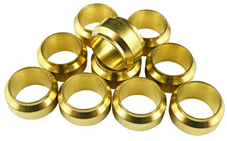 Fittingstore - 10 Stück Klemmringe für Messing-Verschraubungen Klemmringverschraubung (Rohr Ø außen: 12 mm)