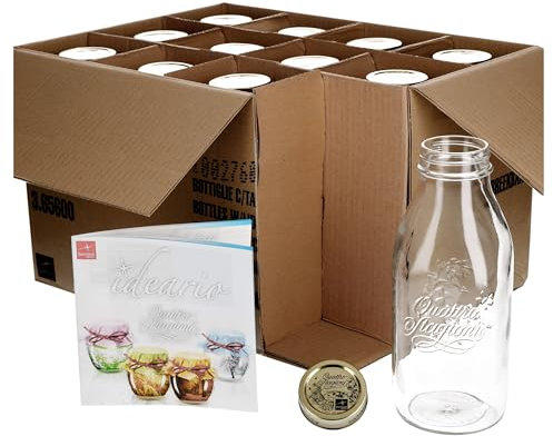 Set de 12 bormioli quattro stagioni bocal 1 l avec livret de recettes bormioli