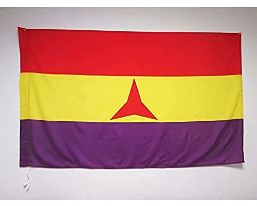 AZ FLAG Bandera ESPAÑA Republicana BRIGADAS INTERNACIONALES 150x90cm para Palo - Bandera DE LA Republica ESPAÑOLA 90 x 150 cm