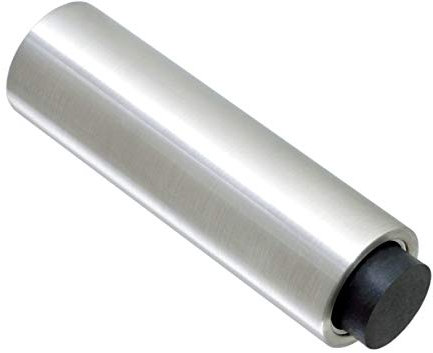 Wandtürstopper mit Gummipuffer, Ø25 mm, Länge 8,7 cm, Edelstahl gebürstet, Türstopper, Fensterstopper, Wand, Abstandshalter, Wandschutz - PHOS Design