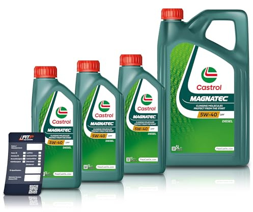 3x 1 L + 5 L = 8 Liter Castrol Magnatec Diesel 5W-40 DPF Motoröl inkl. Castrol Ölwechselanhänger