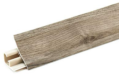 DQ-PP Baguette d'angle de 1,5 m - Chêne Siena - 23 x 23 mm - PVC - Vis incluses - Baguette de finition pour plan de travail de cuisine - Baguette de finition murale - Plinthe de table