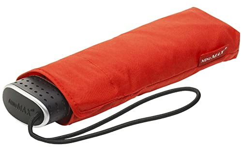 miniMAX® Faltbarer Regenschirm flach winddicht Rot Medium Regenschirm Faltschirm, Rot, Medium, Faltbarer Regenschirm