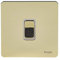 Schneider Electric Ultimate Screwless Flat Plate - Single Intermediate 2 Way Light Switch, 16AX, GU1414WPB, Polished Brass with White Insert