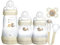 MAM Welcome to The World Set | Baby Gift Set with 3X Feeding Bottles, 0-2 Month Soother and MAM Dummy Clip | Baby Accessories for Newborn | Grey (Various Designs)