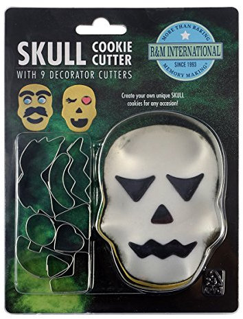 Anniversary House K5133 Lot de 10 emporte-pièces en forme de tête de mort pour Halloween en acier étamé