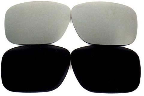 Galaxie verres de rechange pour Oakley Holbrook noir & cendre Gris Couleur Polorized 2 Paires,GRATUIT S&H - noir et gris