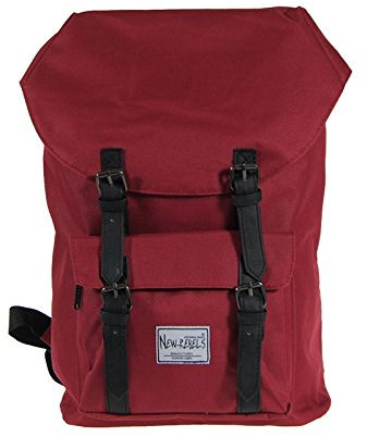 New Rebels Rucksack leichte Laptoptasche 13 Zoll Köpfhörerausgang hochwertiges Nylon Rot