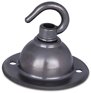 Kompakter Baldachin für Lampe, Deckenbaldachin aus Messing mit Haken, Bronze Antik - inkl. Montagematerial und Zugentlastung