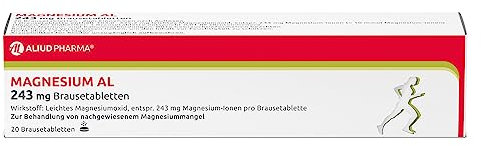 ALIUD PHARMA Magnesium AL 243 mg Brausetabletten, 20 Stück: Unterstützt bei nachgewiesenem Magnesiummangel, zur Linderung von Muskel- und Wadenkrämpfen, Wirkstoff: leichtes Magnesiumoxid
