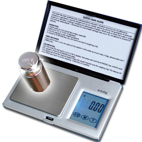 DIPSE Feinwaage HCP-100 - Digitalwaage die in 0,01 g Schritten präzise 100g wiegt inkl. Justiergewicht